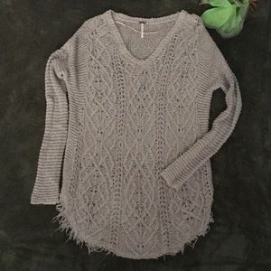 Free People Cable Knit Tunic Sweater